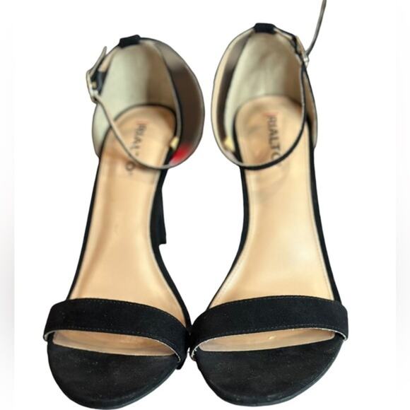 Rialto Revere black faux suede ankle strap single toe strap stiletto size 7.5 - Picture 6 of 8
